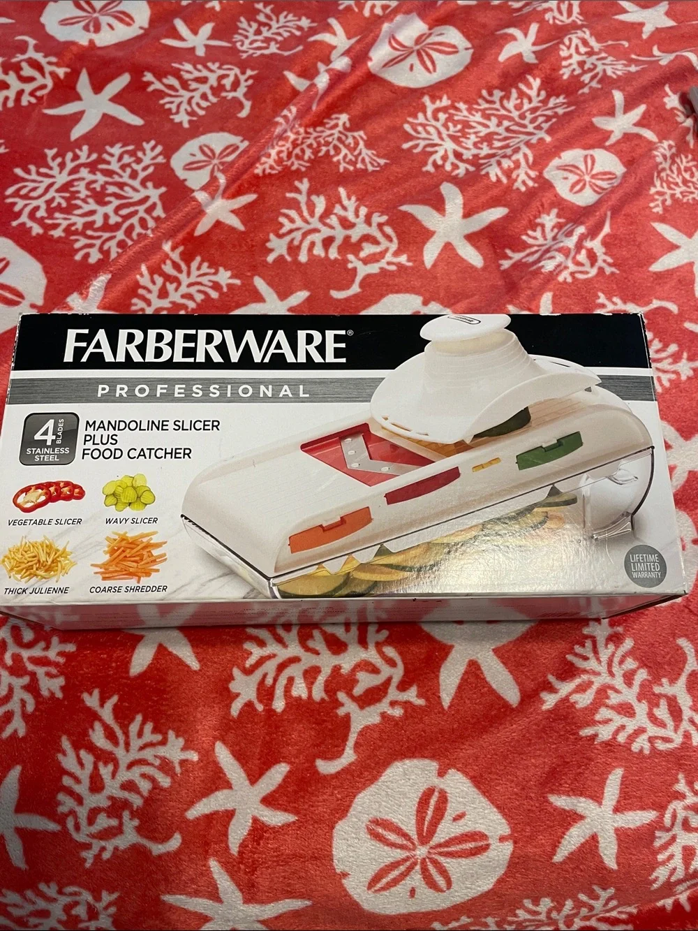 Farberware White and Clear Mandoline Slicer with Food Catcher